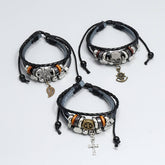 CREATIVE BEADED CROSS LEATHER BRACELET_CWMM4516