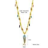 COLORFUL ENAMEL FISH ROPE NECKLACE FOR VACATION_CWMM8812