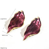 Vintage Leaf Enamel S925 Stud Earrings_Cwaje05899