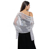 NEW ARRIVAL FLOWER SEQUIN EMBROIDERED SHAWL_CWASC1087