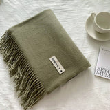 COLORBLOCK TASSEL SCARF THICK WRAP FOR STUDENTS_CWASC2281