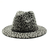 FASHION LEOPARD PRINT WOOLEN HAT JAZZ HAT FELT HAT_CWAH2567