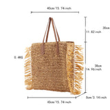 SUMMER BEACH TASSEL STRAW BAG_CWAB2034