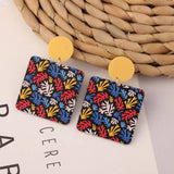 SWEET GIRL COLORFUL FLOWER ACRYLIC EARRINGS_CWAJE3993