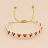 COLORFUL 3 ROW RICE BEAD BRAIDED BRACELET_CWMM3846
