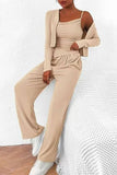 Cwsbsl00033_3 Piece Lounge Set Women Jacket Tank And Pants