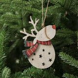 Wood House Painted Xmas Tree Hanging Ornament_Cwmm9672
