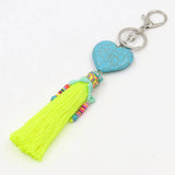 BOHEMIAN STYLE TASSEL KEYCHAIN HEART PENDANT_CWMM3554