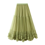 SWEET RUFFLE TULLE A LINE FLARED PUFF SKIRT_CWBMS0376