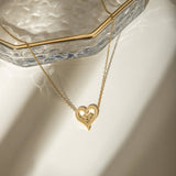 EUROPEAN AND AMERICAN HEART SHAPED LETTER NECKLACE_CWAJE1891