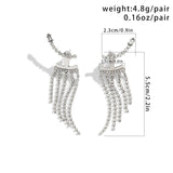 FRENCH STYLE TASSEL RHINESTONE EARRINGS_CWAJE1140