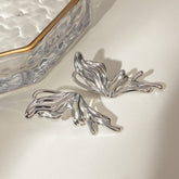 STAINLESS STEEL SWEET GOTHIC 3D BUTTERFLY EARRINGS_CWASC1688