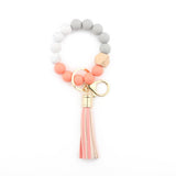 SILICONE BEAD BRACELET WITH BEECH WOOD KEYCHAIN_CWAB5011