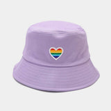 RAINBOW HEART FOLDABLE BUCKET HAT_CWAH1638