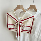 KNIT KNOT SHAWL STRIPED COLLAR WRAP FOR WOMEN_CWASC0848