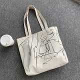 Tote Bags Canvas With Cute Letter Print_Cwab2039