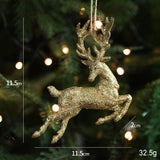 GOLD GLITTER PLASTIC REINDEER CHRISTMAS ORNAMENT_CWMM9750