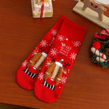 CHRISTMAS GIFTS SANTA CLAUS ELK PATTERN CREW SOCKS_CWMS1365
