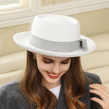 Womens Vintage Wide-Brimmed Fedora Fashion Hat_Cwah1974