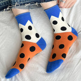 ALL SEASON PURE COTTON MID TUBE POLKA DOT SOCKS_CWMS0535