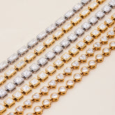 18K GOLD SQUARE ZIRCON TENNIS BRACELET MINIMALIST_CWAJE4778