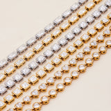 18K GOLD SQUARE ZIRCON TENNIS BRACELET MINIMALIST_CWAJE4778