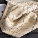 Chic Plaid Tassel Scarf Soft Cashmere Feel Wrap_ Cwasc03271