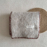 SOLID WOOL BLEND KNIT SCARF COLOR BLOCKED TRIM_CWASC2291