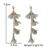 LONG TASSEL FLOWER EARRINGS NEW BOHO CHIC DESIGN_CWMM6272