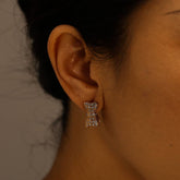 3D BUTTERFLY EARRINGS WITH CZ STAINLESS STEEL_CWMM8921