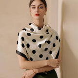 Womens 35" Polka Dot Silky Wrap Neck Scarf