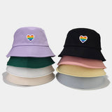 RAINBOW HEART FOLDABLE BUCKET HAT_CWAH1638