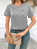 Solid Color Design Casual Short-Sleeved T-Shirt