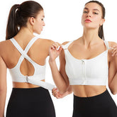 NEW ADJUSTABLE ZIPPER SPORTS YOGA BRA_CWMU0290