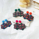 HANDMADE BEADED EMBROIDERY EARRINGS BOHO STYLE_CWMM6186