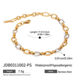 18K GOLD SILVER TWO TONE CROSS CLASP NECKLACE_CWAJE4860