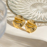 DELICATE GEOMETRIC PLEATED POLISHED EARRINGS_CWAJE1792