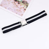 ALLOY BUCKLE ADJUSTABLE ELASTIC BRAIDED BELT_CWABE0676