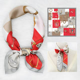 RETRO PRINT FRESH FLORAL SQUARE SCARF_CWASC1155