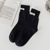 Women New Pearl Solid Color Socks_Cwms0468