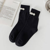 Women New Pearl Solid Color Socks_Cwms0468