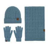 NEW KNITTED HAT SCARF AND GLOVES THREE PIECE SET_CWMM2777