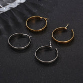 PLATED POST LIGHTWEIGHT HOOP EARRINGS_CWAJE0563