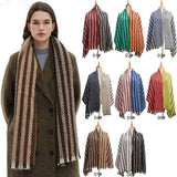 STRIPED JACQUARD SCARF UNISEX WINTER SHAWL_CWASC0866
