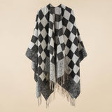 NEW WARM OUTERWEAR PLAID TASSEL SIMPLE SHAWL_CWMM2092