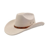 Unisex Soft Suede Western Cowboy Fedora Hat_Cwah04368