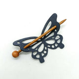 METALLIC LEATHER VINTAGE BUTTERFLY HAIRPIN_CWAHA6386