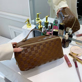 NEW SIMPLE INTERNET CELEBRITY PLAID COSMETIC BAG_CWAB4376