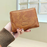 Retro Minimalist Zip Wallet With Snap Closure_Cwab06221
