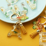 DRIED FLOWER PRINTED LETTER KEYCHAIN_CWMM1305